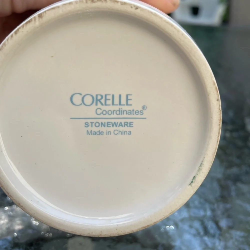 Corelle coordinates vintage stoneware sugar bowl 5” high rare excellent cond